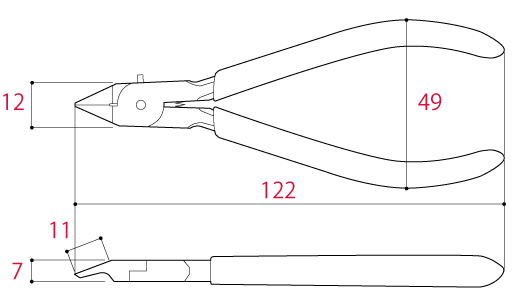 TN-120 bản vẽ kìm cắt nhựa đầu nhỏ