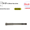 OHMI V-21E E8x100 Đầu vặn bulong hoa thị /Screw Driver Bits V-21 6.35mm Hex drive External Hex-wave