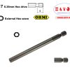 V-17E E8x70 OHMI Mũi vặn vít chụp lục giác sóng /Screw Driver Bits V-17 6.35mm Hex drive External Hex-wave