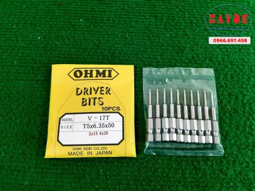 Mũi vặn vít hoa thị OHMI V-17T T5x6.35x50(2x15,4x28)