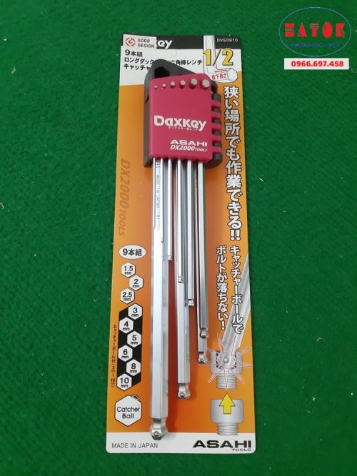 Bộ lục giác bi đầu ngắn Asahi DVS0910