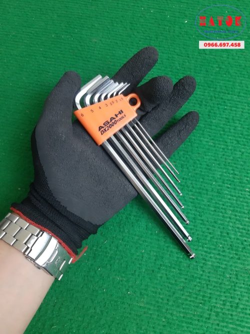Bộ lục giác đầu bi NHẬT BẢN 7 món xi trắng ASAHI AQS0710