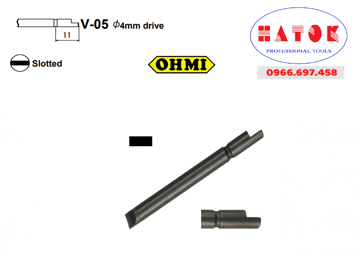 Đầu vít dẹt OHMI V-05M 0.3tx4x44(2x20)
