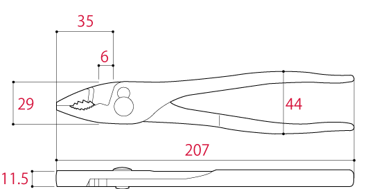 Kìm 2 lỗ răng cưa chéo Tsunoda SPL-200X