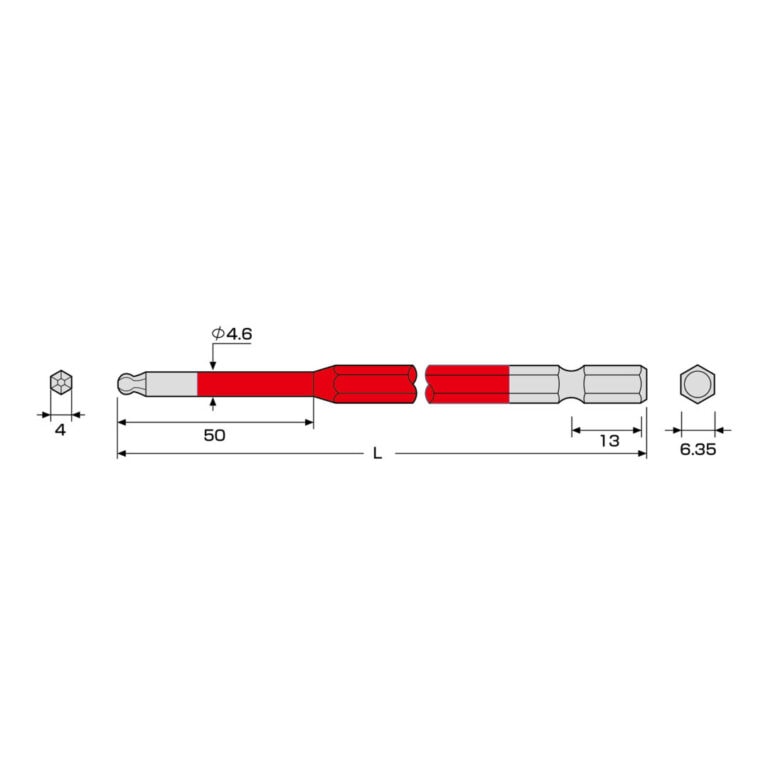 Mũi vít lục giác đầu bi 200mm Anex ACBP-4020