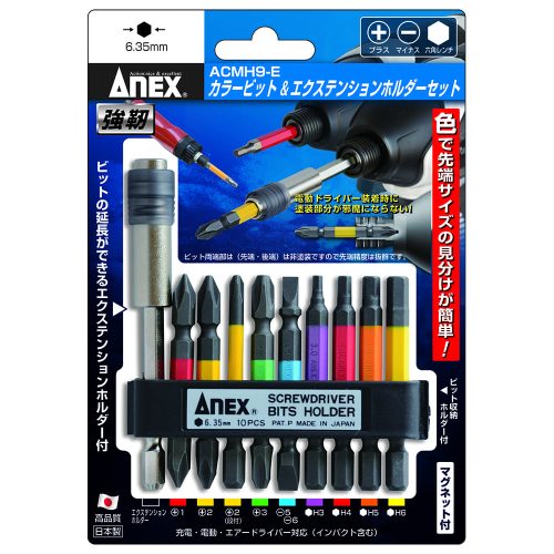 Vỉ 9 mũi vít bake hai cạnh lục giác Anex ACMH9-E