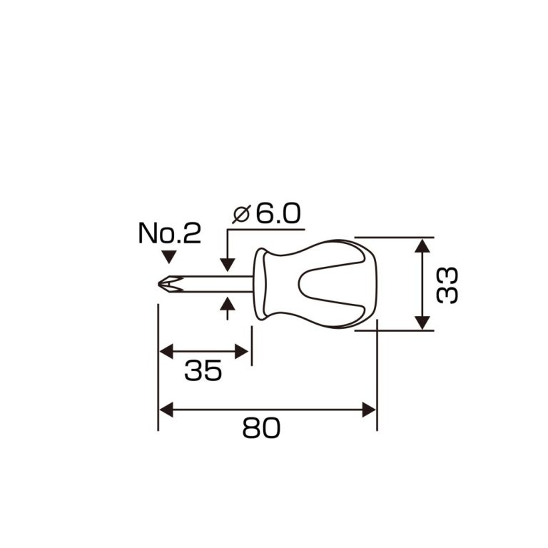 Tô vít ngắn inox phát quang No.1505+2x35