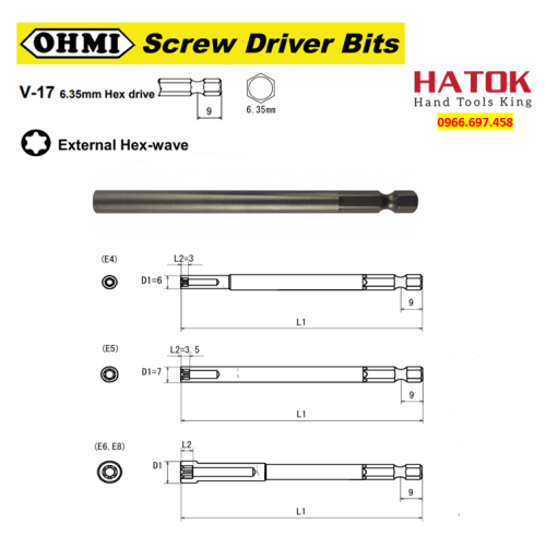 Mũi chụp ốc hoa thị OHMI V-17E