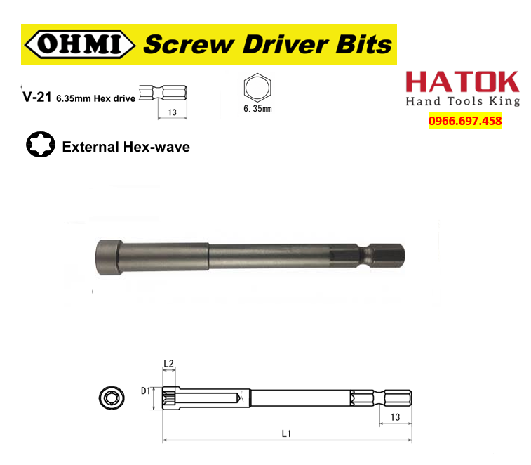 Khẩu E chụp ốc hoa thị OHMI V-21E