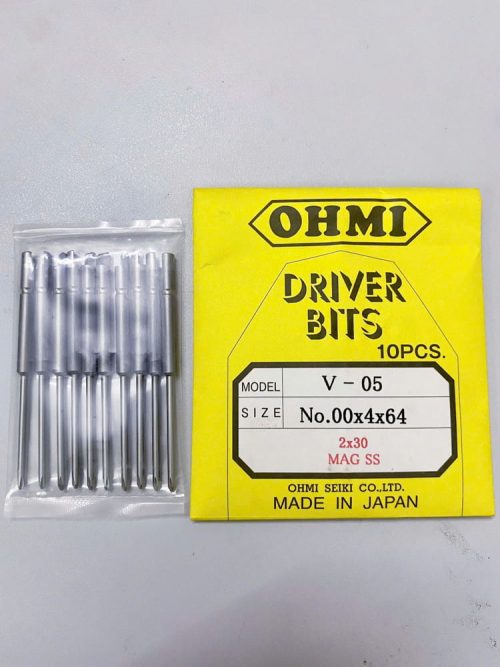 Đầu vít bake có từ tính OHMI V-05 No.00x4x64(2x30) MAG SS