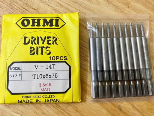Đầu vặn vít hoa thị T10 OHMI V-14T T10x6x75(3.6x15) MAG